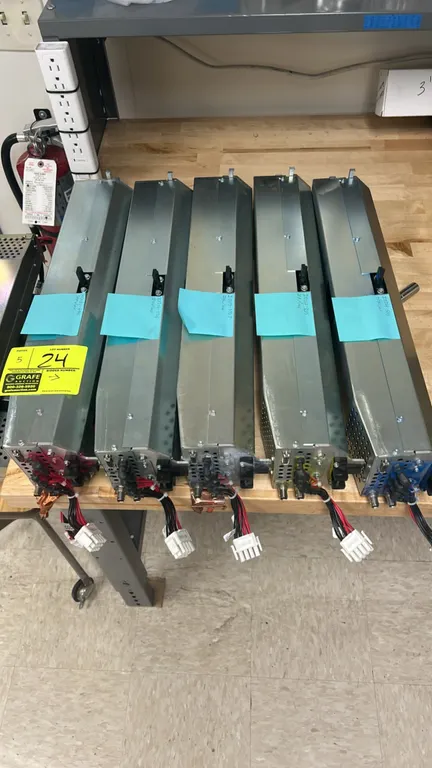Kodak NexPress 2100 digital production components. Features metal housings, wiring harnesses with multi-pin quick-connect plugs, and integrated ventil