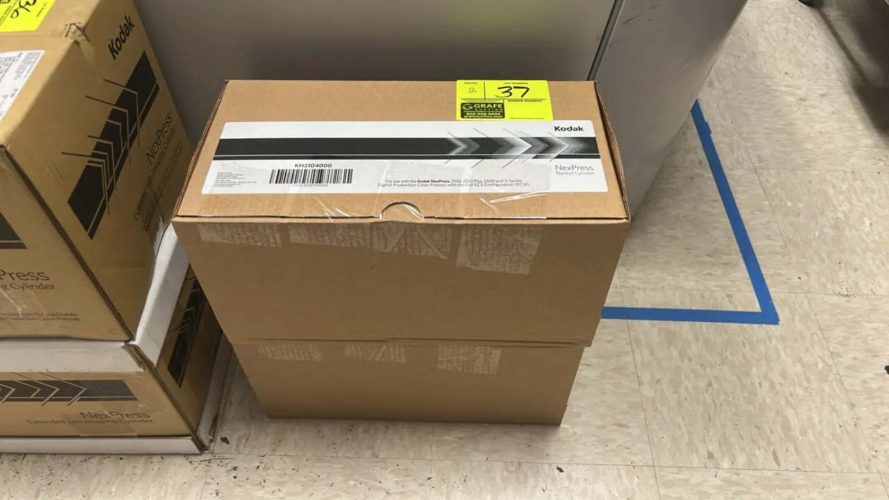 Kodak NexPress blanket cylinders. Part number: KH2104000. For use with Kodak NexPress 2100, 2100 Plus, 2500, and S-Series digital production color pre