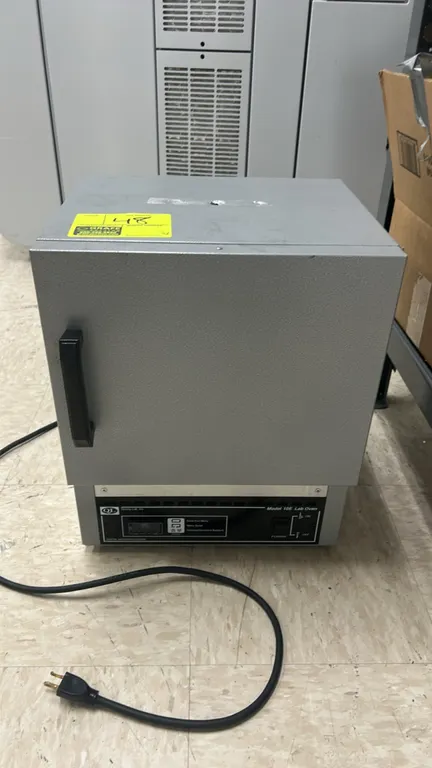 Quincy Lab 10GCE gravity convection laboratory oven. Features digital microprocessor control, power switch, and two interior wire shelves. S/N: G1E-00