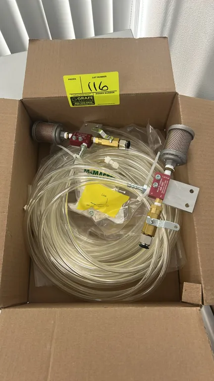 Air-Vac AVR093H vacuum transducer pump assembly. Includes (2) AVR093H air-operated vacuum transducer units fitted with exhaust silencers, inline brass