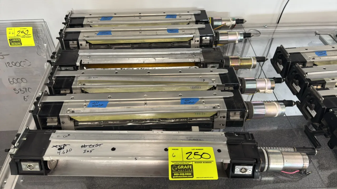 Evolve Additive Solutions roller assemblies. Equipped with AMETEK Pittman GM9234E235-R1 DC gear motors with 65.5:1 gear ratio. Part number: EAS-000755