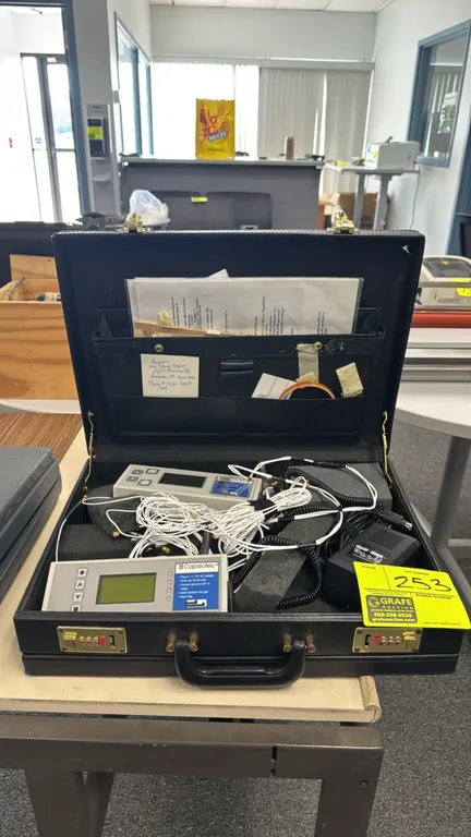 Capacitec Gapmaster 3 portable non-contact capacitive displacement and gap measurement system. Includes (2) Gapmaster 3 display units, sensor cables,