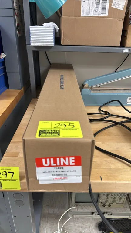 Uline H-895 anti-static mat with cord. Dimensions: 3' x 5'. New in original packaging.