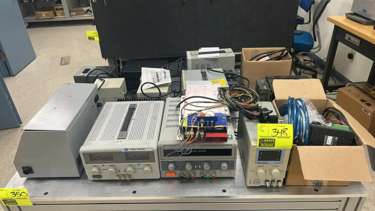 Benchtop DC power supply package. Includes GW Instek GPR-3060, Tekpower TP3005T, Circuit Specialists CSI1501, and Electro Industries DIGI 35A regulate