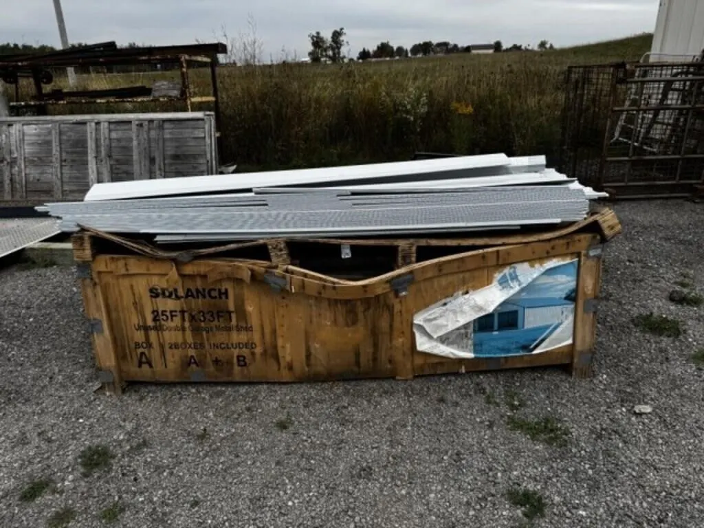 Sdlanch 25 X 33' Double Metal Garage/shed - Rusty