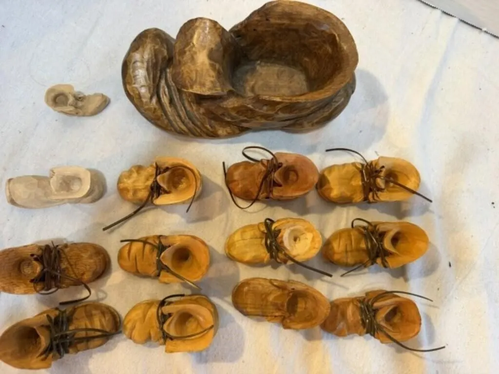Wood Carved Shoes