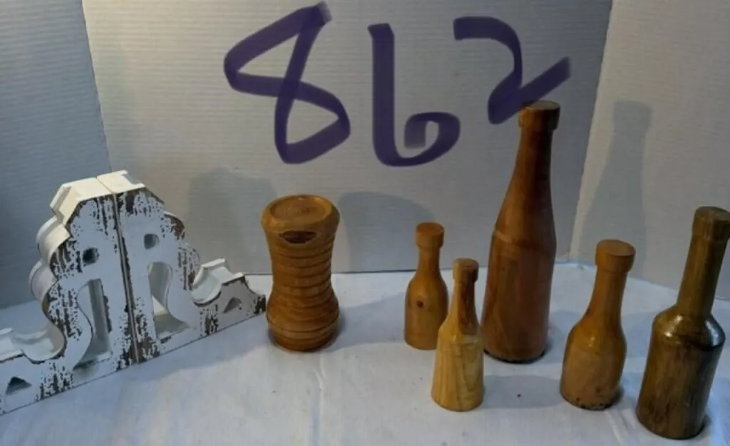 Hand Carved Kitchen Mashers & Candle Holder