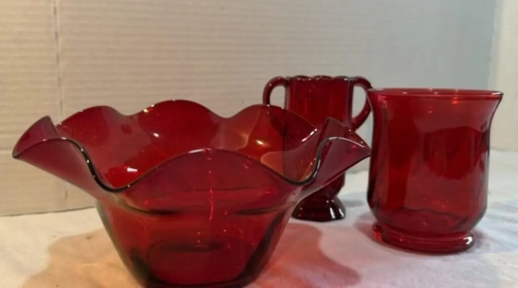 vintage Ruby Red Glass Items
