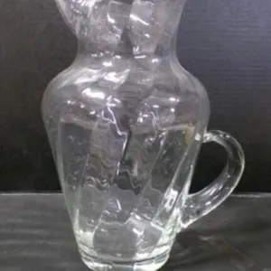 Vintage Elegant Optic Swirl Clear Glass Pitcher