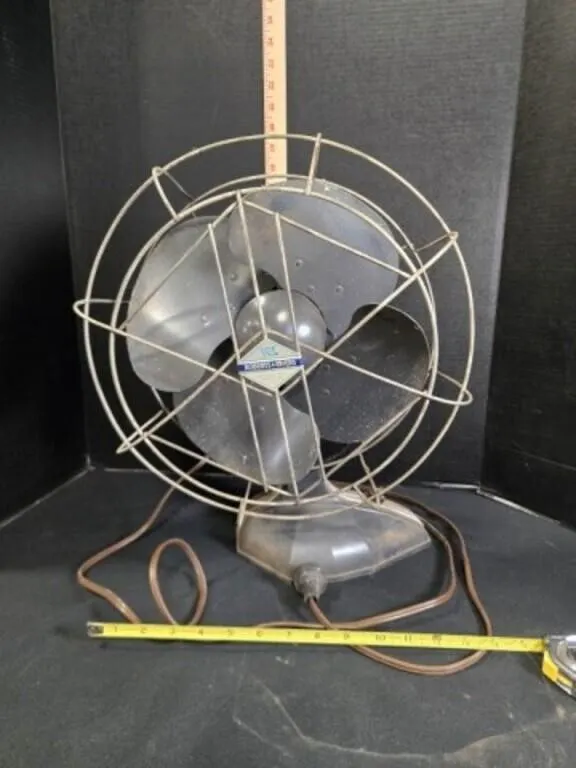 2 Vintage Oscillating Table Fans