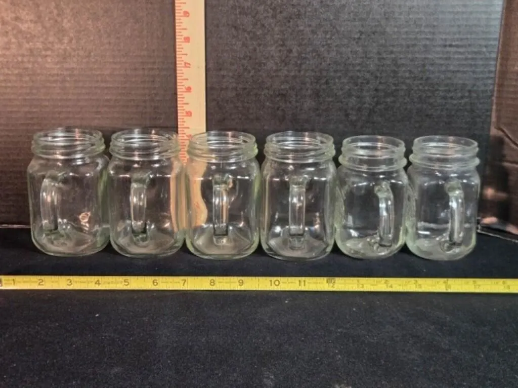 6 Mason Jar Beer Mugs