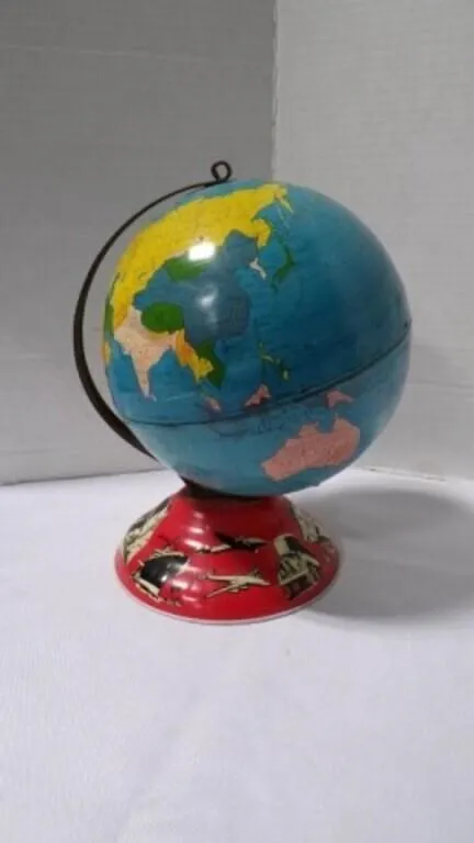 Vintage Lithograph Spinning Desktop "World Globe"