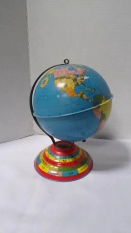 Vintage Lithograph Spinning Desktop "World Globe"