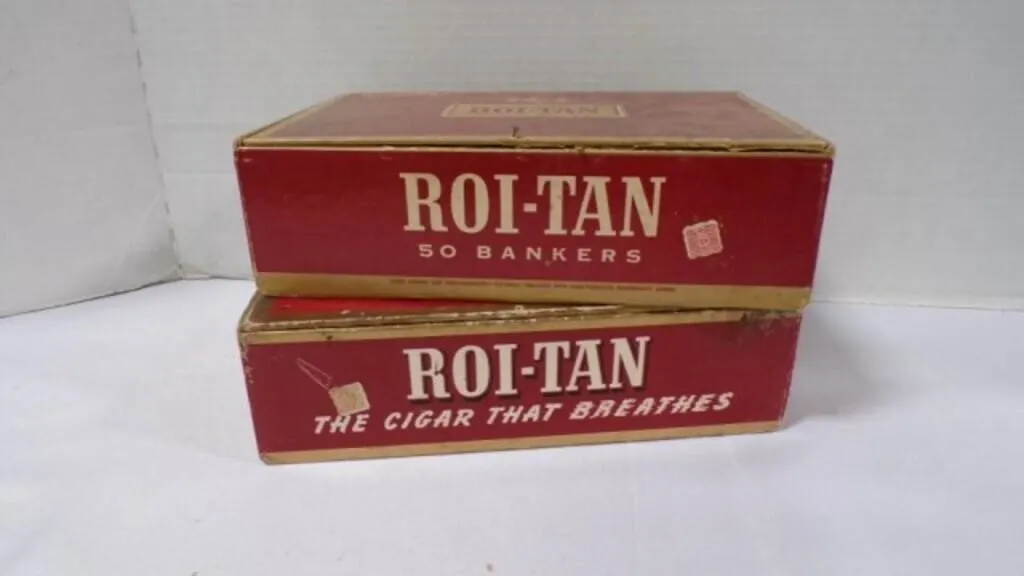 2 Vintage Cardboard Cigar Boxes of ROI-TAN Cigars