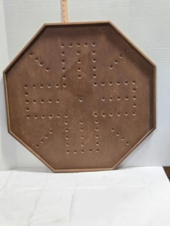 Octagonal wooden marble Wahoo game board