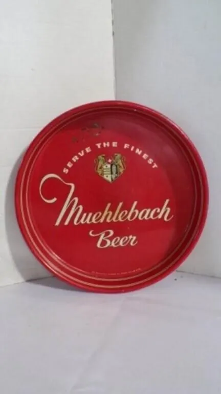 Vintage Muehlebach Beer Litho-Metal Serving Tray