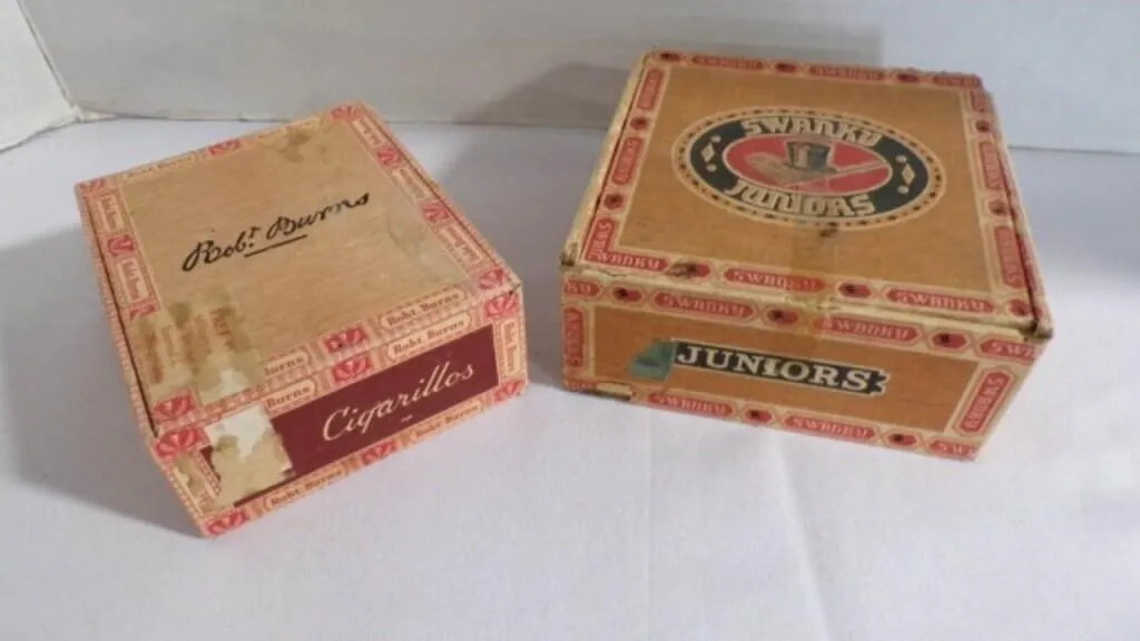 Vintage Cardboard Boxes of Different Brand Cigars
