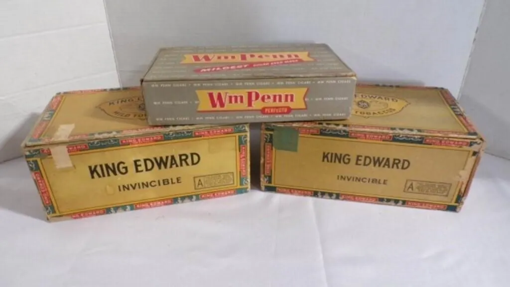 Vintage Cardboard Boxes of Different Brand Cigars