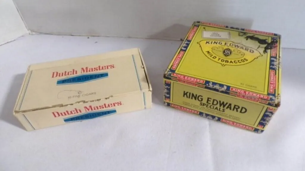 Vintage Cardboard Boxes of Different Brand Cigars