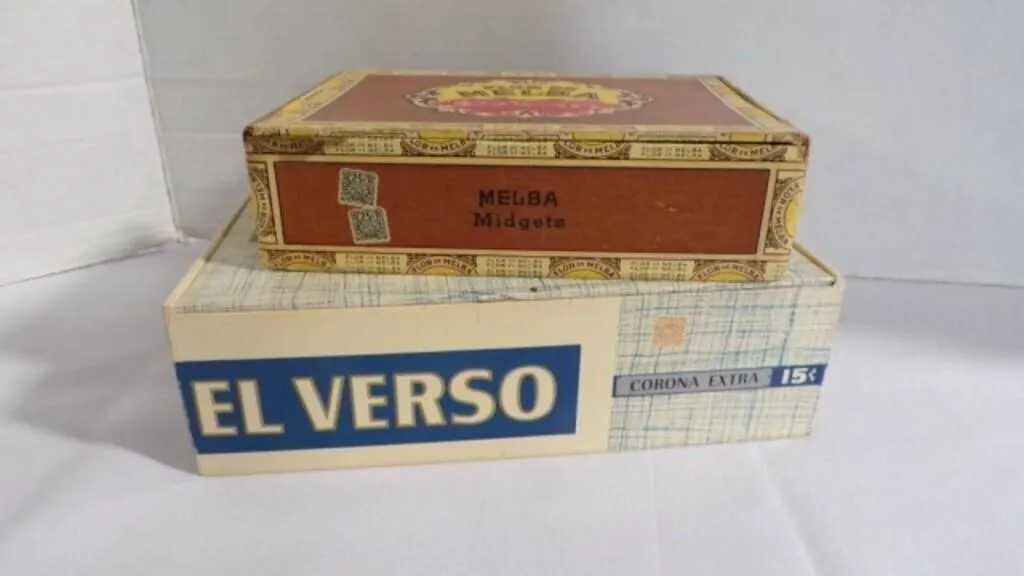 Vintage Cardboard Boxes of Different Brand Cigars