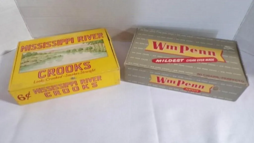 Vintage Cardboard Boxes of Different Brand Cigars