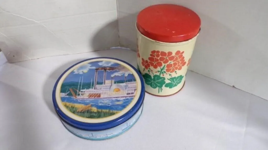 Vintage Storage/Recipe Tin Metal Containers EMPTY