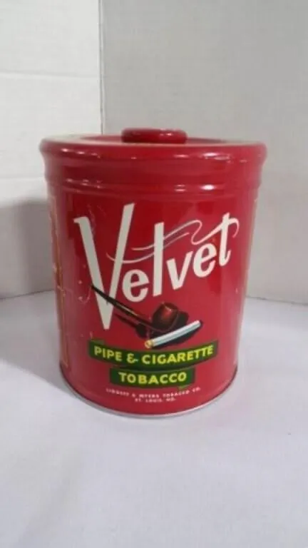 Vintage "Velvet Pipe & Cigarette Tobacco" Tin Can