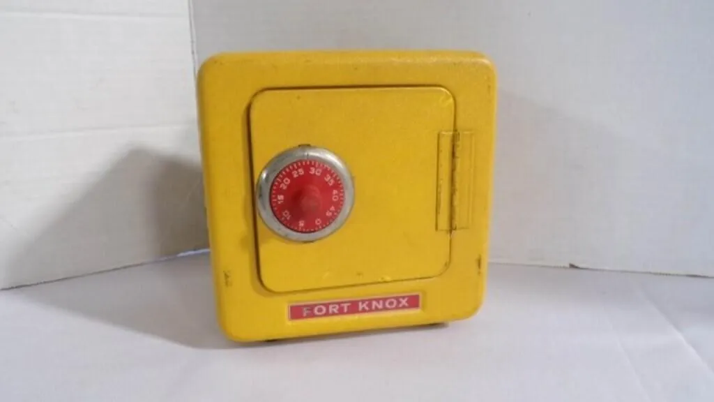 Vintage Fort Knox Toy Metal Combination Safe Bank