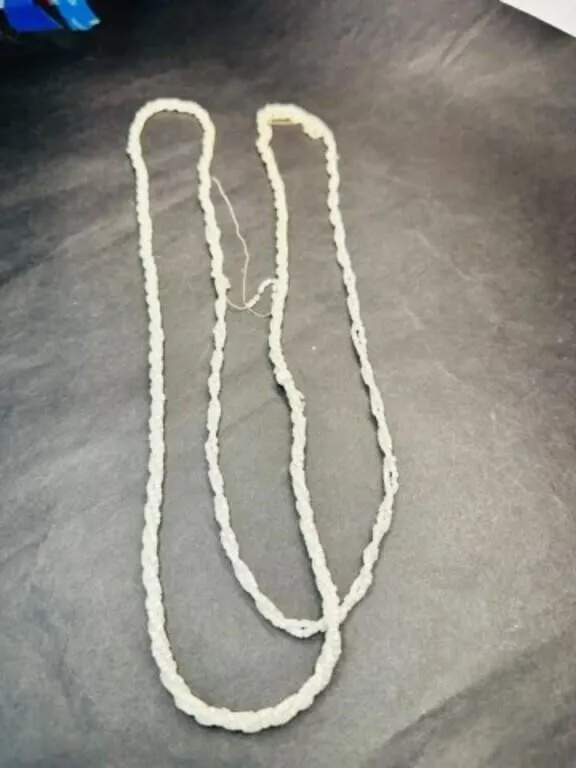 52" Twisted Strand of White Seed Beads