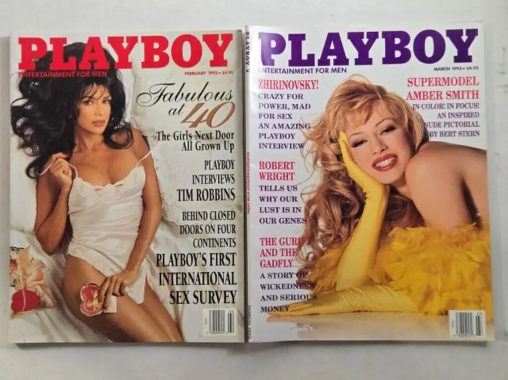 2 Playboy magazines; February & March 1995