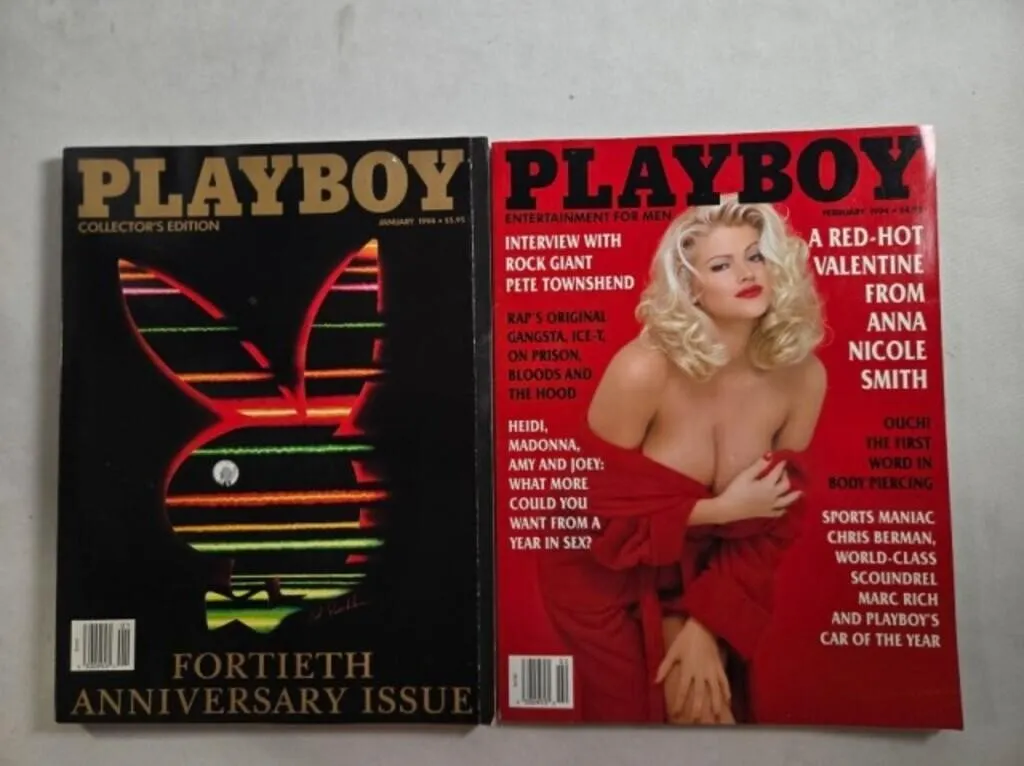 2 Playboy magazines; January & February 1994