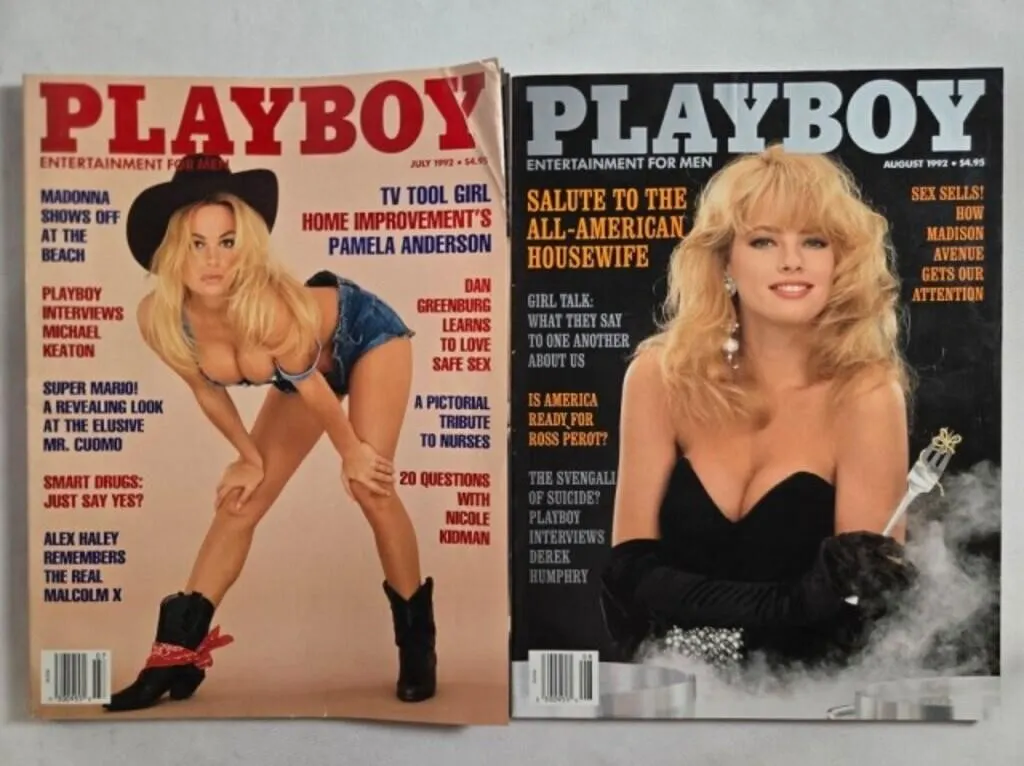 2 Playboy magazines; July & August 1992