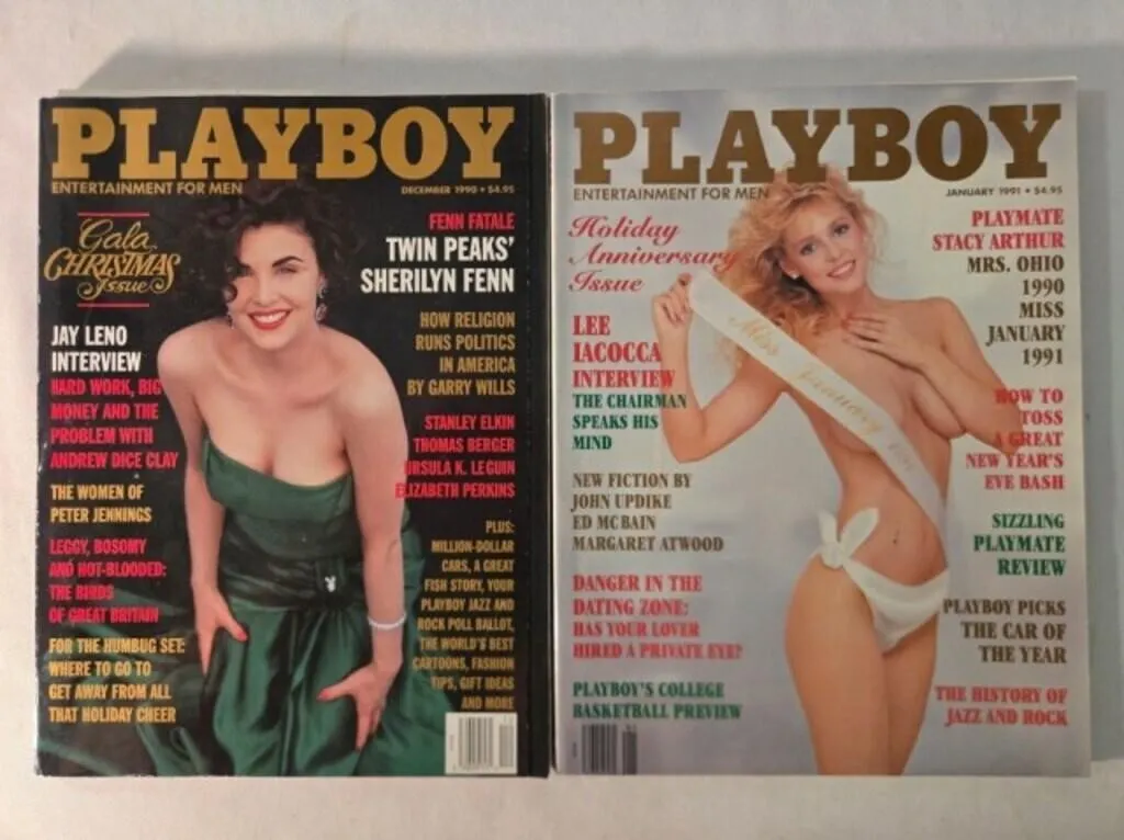 2 Playboy magazines; December 1990 & January 1991
