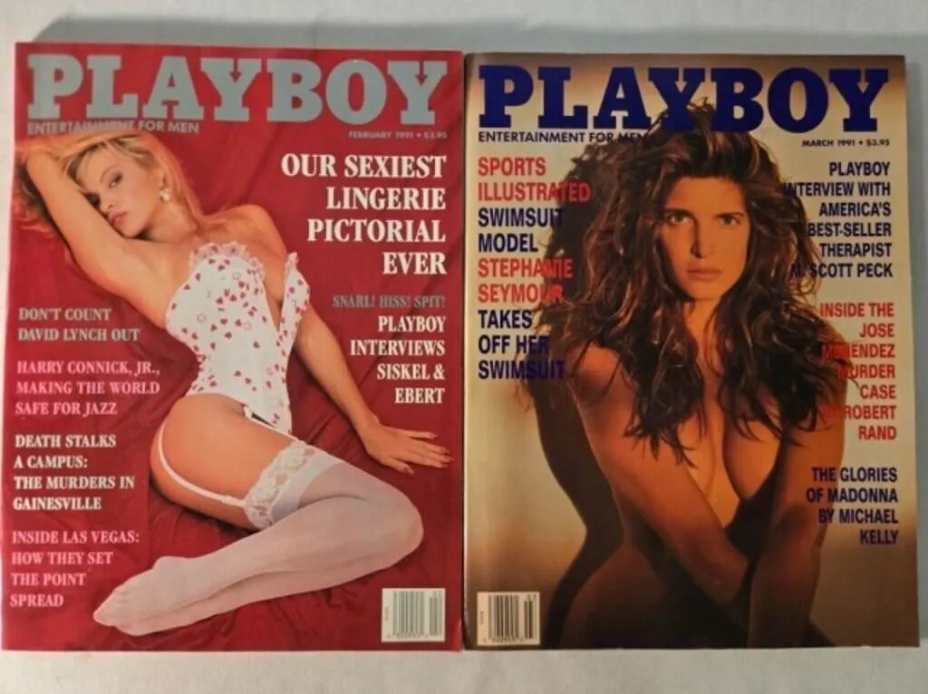 2 Playboy magazines; February & March 1991