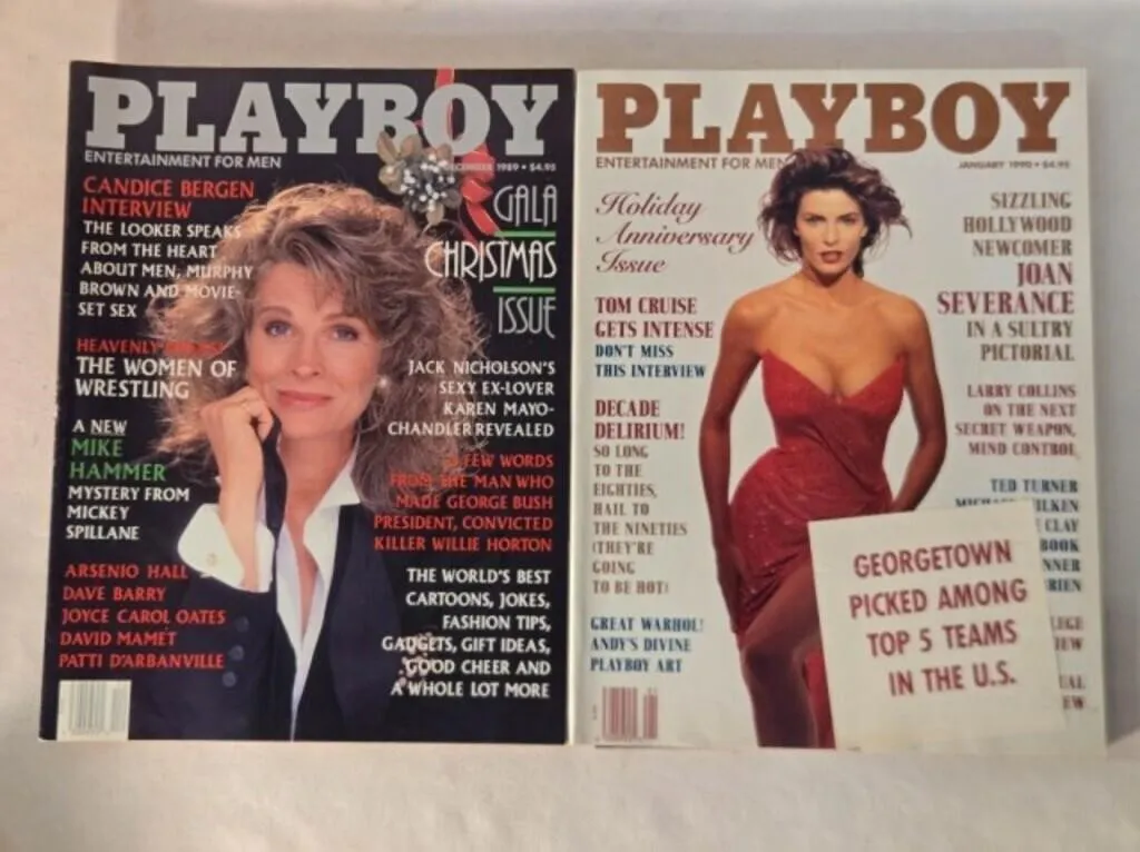 2 Playboy magazines; December 1989 & January 1990