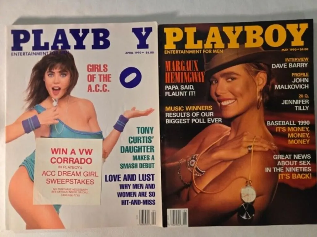 2 Playboy magazines; April & May 1990