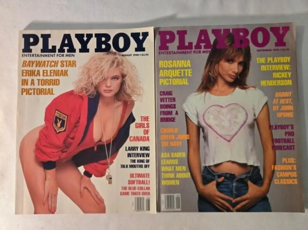 2 Playboy magazines; August & September 1990