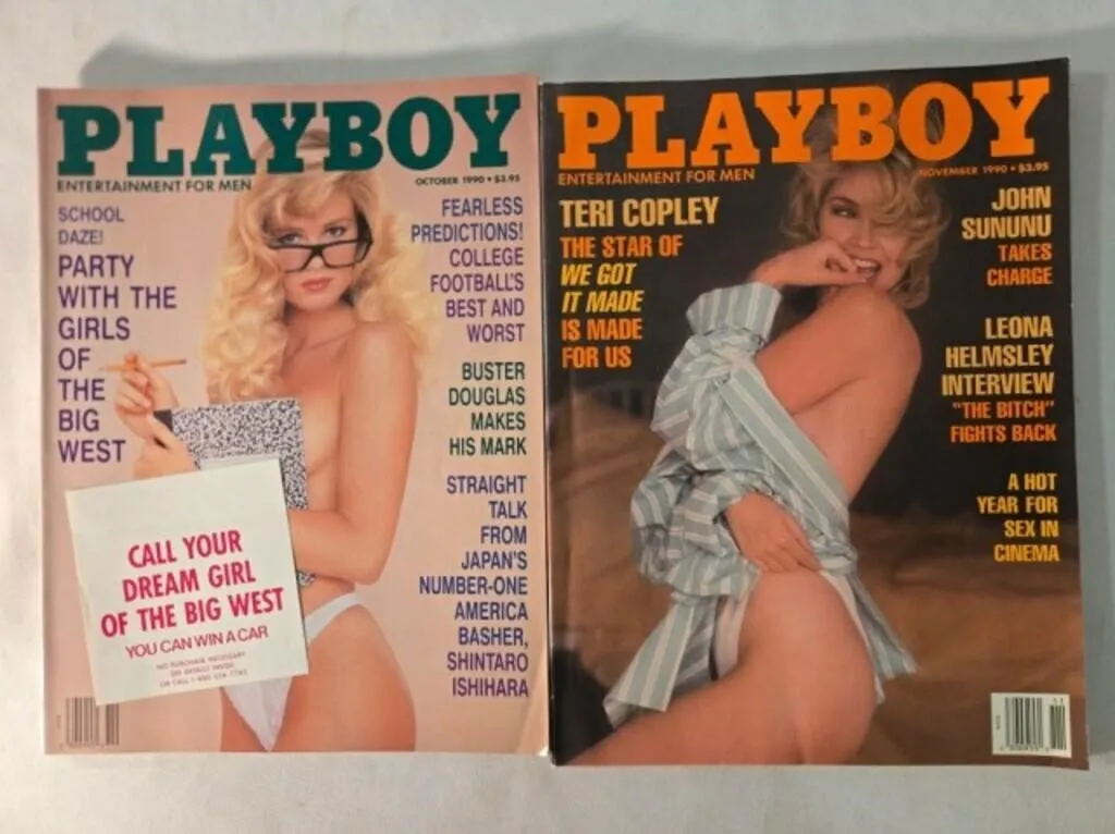2 Playboy magazines; October & November 1990