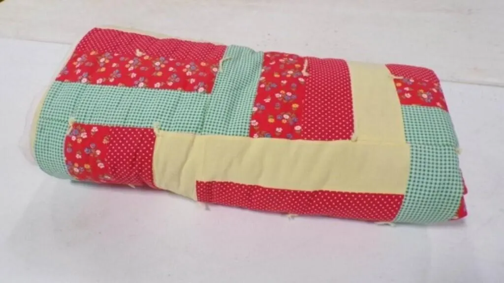 Vintage Machine-Sewn Homemade Patchwork Quilt