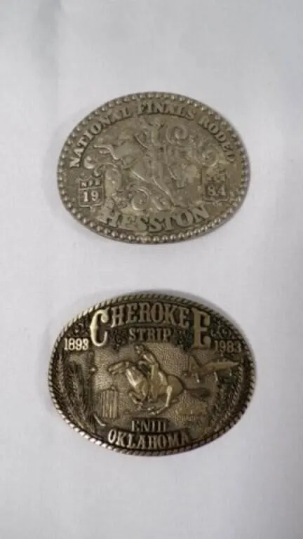 Vintage NFR Oval Western Cowboy Belt Buckles