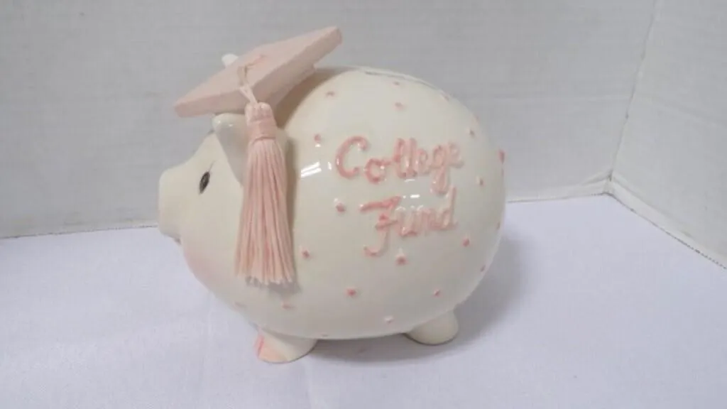 Vintage Mud Pie "College Fund" Ceramic Piggy Bank