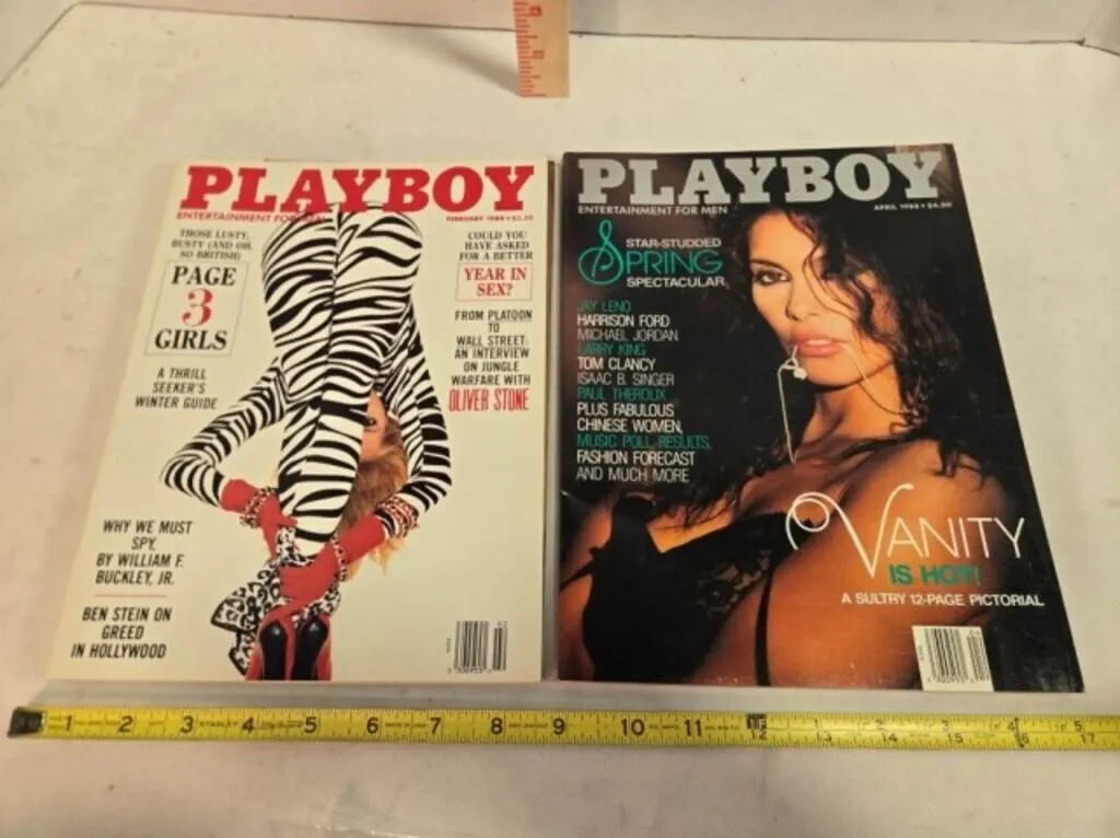 2 Playboy magazines; February & April 1988