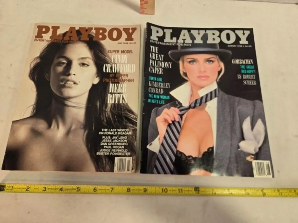 2 Playboy magazines; July & August 1988