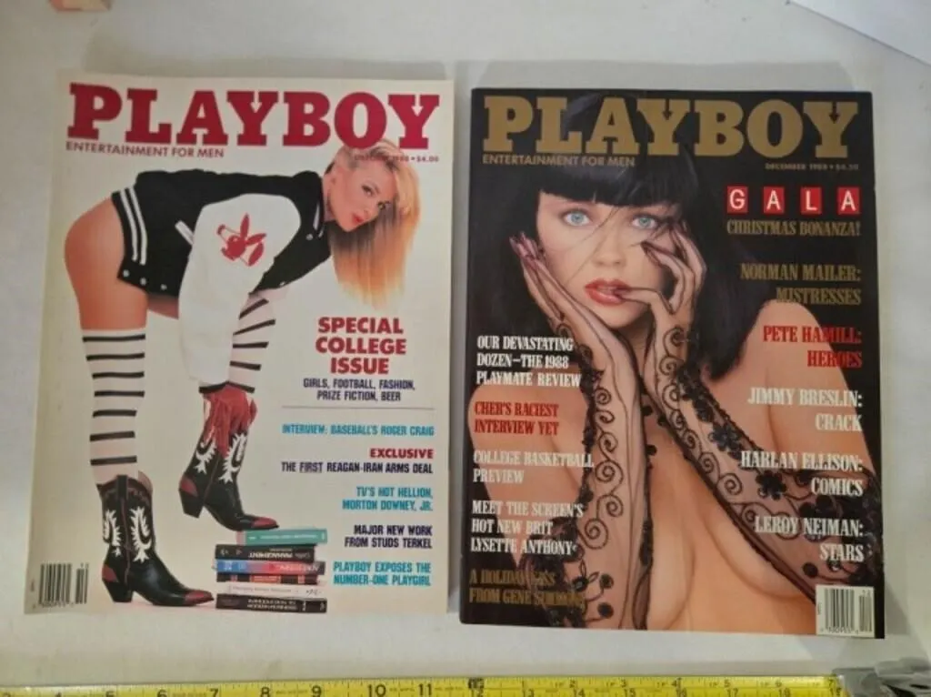 2 Playboy magazines; October & December 1988