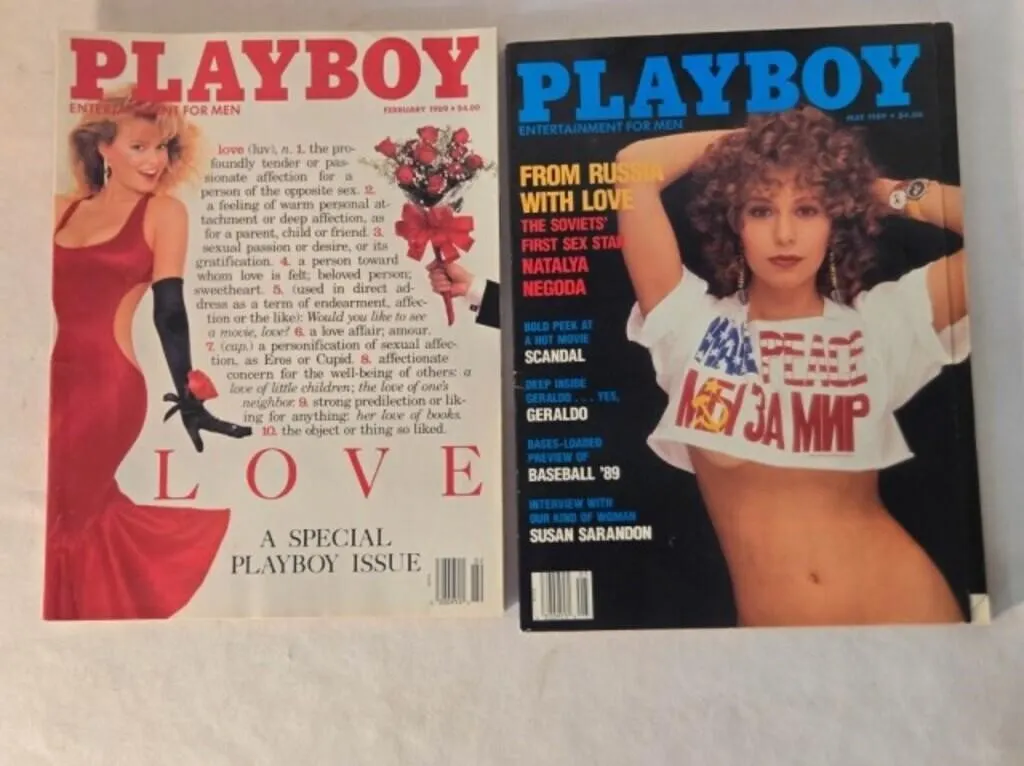 2 Playboy magazines; February & May 1989