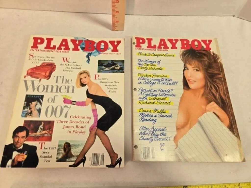 2 Playboy magazines; September & October 1987