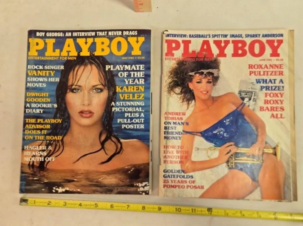 2 Playboy magazines; May & June 1985