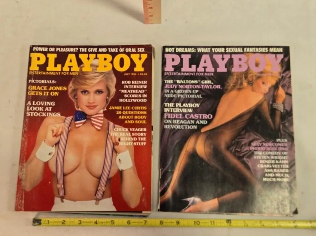 2 Playboy magazines; July & August 1985
