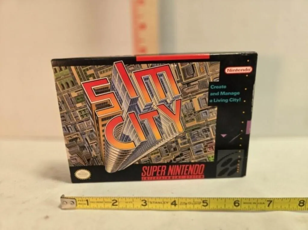 Super Nintendo Sim City cartridge game