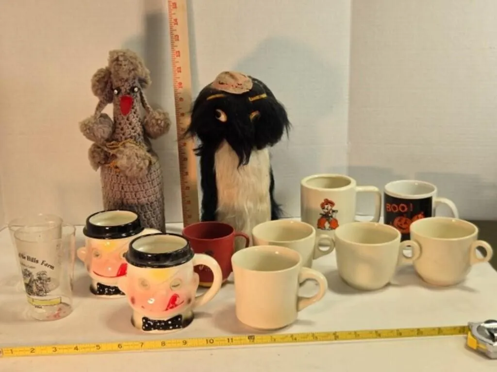 2 bottle figures, 9 cups, 2 glasses, OSU, Boo!,